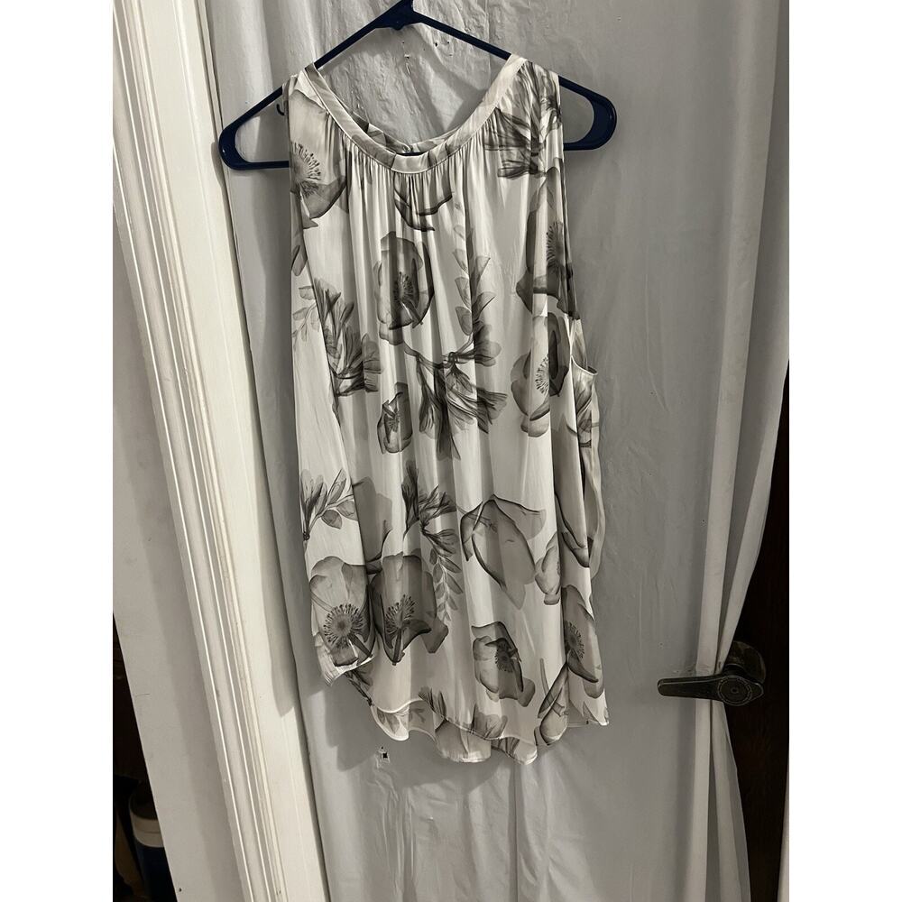 Prologue Black White Floral Tank Top Sz Xl Flowy